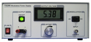 High-current amplifier for amplifying function generator output. It is ideal for amplifying current, voltage, or power.