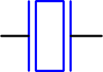 Piezo circuit symbol. It can be used to demonstrate piezoelectric driver.