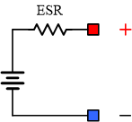 Battery ESR model using a resistor.